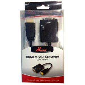 8ware-CVT-HDMIVGA-8Ware HDMI to VGA 19-pin to 15-pin Male to Female Converter without Power Adapter plus 3.5mm Stereo Audio Out