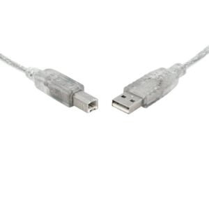 8ware-UC-2001AB-8Ware USB 2.0 Cable 1m Type A to B Male to Male Printer Cable for HP Canon Dell Brother Epson Xerox Transparent Metal Sheath UL Approved