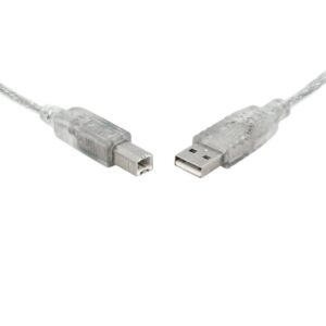 8ware-UC-2003AB-8Ware USB 2.0 Cable 3m Type A to B Male to Male Printer Cable for HP Canon Dell Brother Epson Xerox Transparent Metal Sheath UL Approved