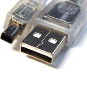 8ware-UC-2403ABN-8Ware USB 2.0 Cable 3m A to B 4-pin Mini Transparent Metal Sheath UL Approved