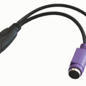 Astrotek-AT-USB-PS2-Astrotek USB 2.0 to PS2 Cable 15cm - for Mouse Keyboard Black Colour RoHS