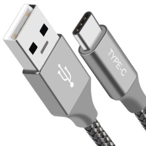 Astrotek-AT-USBTYPEC-S1-Astrotek 1m USB-A  to Type-C Data Sync Charger Cable Silver Strong Braided Heavy Duty Fast Charging for Samsung Galaxy Note S8 Plus LG Google Macbook