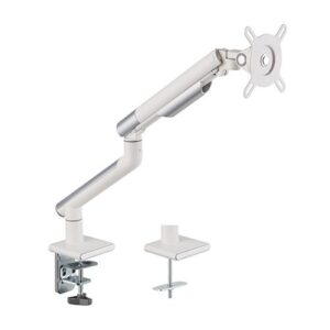 Brateck-LDT49-C012-W-Brateck Single Monitor Premium Slim Aluminum Spring-Assisted Monitor Arm Fix Most 17"-32" Monitor Up to 9kg per screen VESA 75x75/100x100 - White