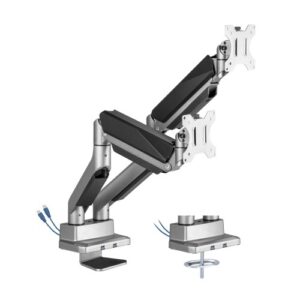 Brateck-LDT52-C024U-Brateck Dual Monitor Economy Heavy-Duty Gas Spring Monitor Arm with USD 3.0 Ports Fit Most 17"-35" Weight Capacity (per screen 15kg (LS)