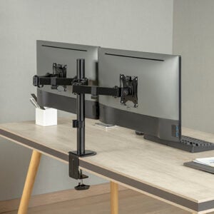 Brateck-LDT66-C024-Brateck Dual-Monitor Steel Articulating Monitor Mount Fit Most 17"-32" Monitor Up to 20KG VESA 75x75