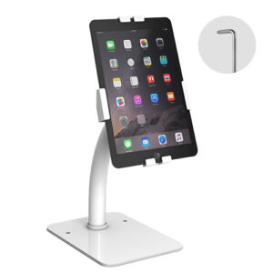 Brateck-PAD33-03-Brateck MPBT-PAD33-03 Universal Anti-Theft Tablet Countertop Fit most  7.9” to 11” Tablets - White 160x230x415mm