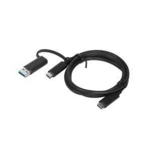 Lenovo-4X90U90618-LENOVO Hybrid USB-C Cable with USB-A Adapter 5A 24Pin support 10Gbps 1M Cable