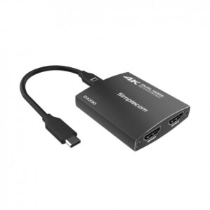 Simplecom-DA330-Simplecom DA330 USB-C to Dual HDMI MST Adapter 4K@60Hz with PD and Audio Out