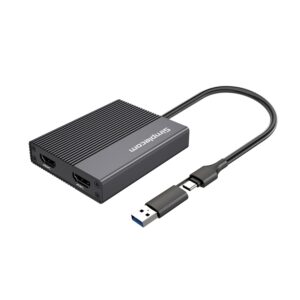 Simplecom-DA369-Simplecom DA369 USB 3.0 or USB-C to Dual 4K HDMI 2.0 Display Adapter for 2x 4K@60Hz Extended Screens