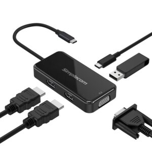 Simplecom-DA451-Simplecom DA451 5-in-1 USB-C Multiport Adapter MST Hub with VGA and Dual HDMI