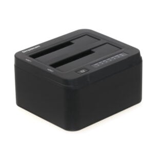 Simplecom-SD322-BLACK-Simplecom SD322 Dual Bay USB 3.0 Aluminium Docking Station for 2.5" and 3.5" SATA HDD Black