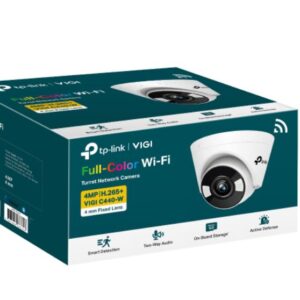 TP-LINK-VIGI C440-W(4mm)-TP-Link VIGI 4MP C440-W(4mm) Full-Colour Wi-Fi Turret Network Camera