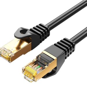 8ware-CAT7-F-3BLK-8Ware CAT7 Cable 3m - Black Color RJ45 Ethernet Network LAN UTP Patch Cord Snagless Flat cable