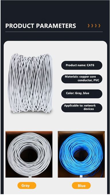 8ware | 8ware CAT6 UTP Cable 305m Roll - Grey White Full 0.55mm Copper UTP stranded Ethernet LAN Network 24AWG 0.55cu 2x4p pvc Jacket | CAT6-305 - Image 2