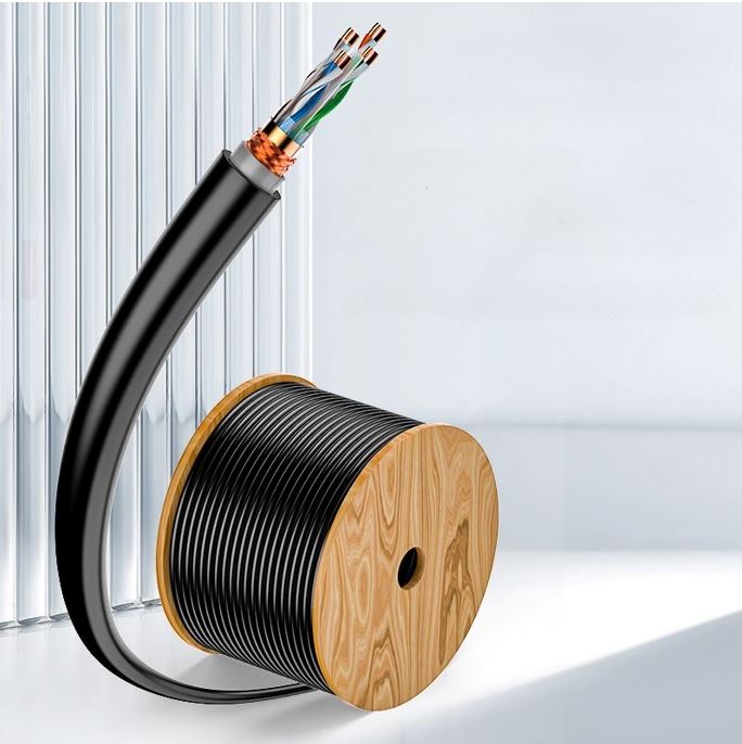 8ware | 8Ware 350m CAT6A UTP LAN Network Cable Roll 24AWG PVE HDPE 7.4mm UV Stabilised Jacket Wooden Reel Outdoor Black | CAT6A-EXT350BLK - Image 4