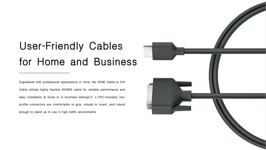 8ware | 8ware Pro Series 2M HDMI to DVI cable Male to Male Nickel plated high performance 30AWG OD6.0 Copper PVC TPE (Retail package) | 8W-HDMIDVIF - Image 3