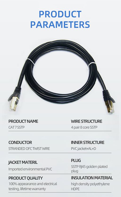 8ware | 8Ware CAT7 Cable 0.5m (50cm) - Blue Color RJ45 Ethernet Network LAN UTP Patch Cord Snagless Flat cable | CAT7-F-0.5BLU - Image 4