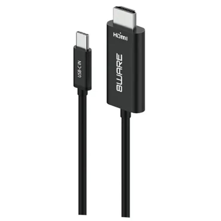 8ware | 8ware 1m USB-C to HDMI 4K Male to Male Adapter Converter Cable Retail Pack for PC Notebook iPad  MacBook Pro/Air Surface Dell XPS to Monitor Projector | 8W-USBCHDMIM - Image 3