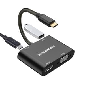 Simplecom-DA440-Simplecom DA440 4-in-1 USB-C Multiport Adapter with Power Delivery USB 3.0 VGA HDMI