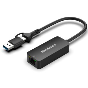 Simplecom-NU405C-Simplecom NU405C SuperSpeed USB-C and USB-A to 2.5G Ethernet Network Adapter 2.5Gbps LAN