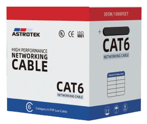 Astrotek | Astrotek CAT6 FTP Cable 305m Roll - Blue Full 0.55mm Copper Solid Wire Ethernet LAN Network 23AWG 0.55cu Solid 2x4p PVC Jacket | ATP-BLUF6-305M - Image 1