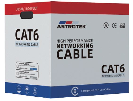 Astrotek | Astrotek CAT6 FTP Cable 305m Roll - Grey White Full 0.55mm Copper Solid Wire Ethernet LAN Network 23AWG 0.55cu 2x4p PVC Jacket | ATP-GRF6-305M - Image 1