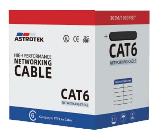 Astrotek | Astrotek CAT6 FTP Cable 305m Roll - Grey White Full 0.55mm Copper Solid Wire Ethernet LAN Network 23AWG 0.55cu 2x4p PVC Jacket | ATP-GRF6-305M - Image 2