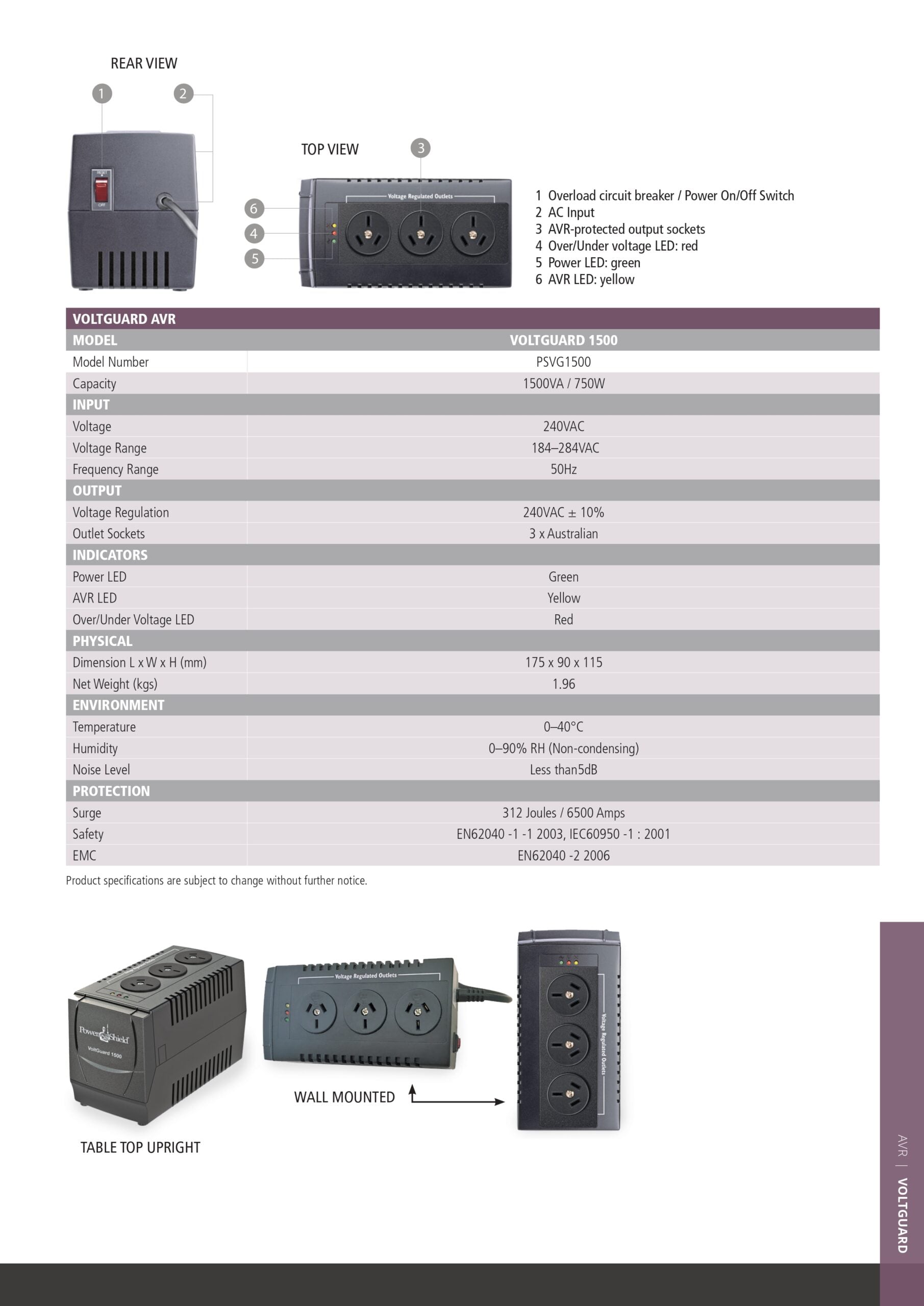 PowerShield | PowerShield VoltGuard 1500VA/750W Voltage Regulator, protects sensitive equipment from voltage fluctuations, 2-year warranty | PSVG1500 - Image 2