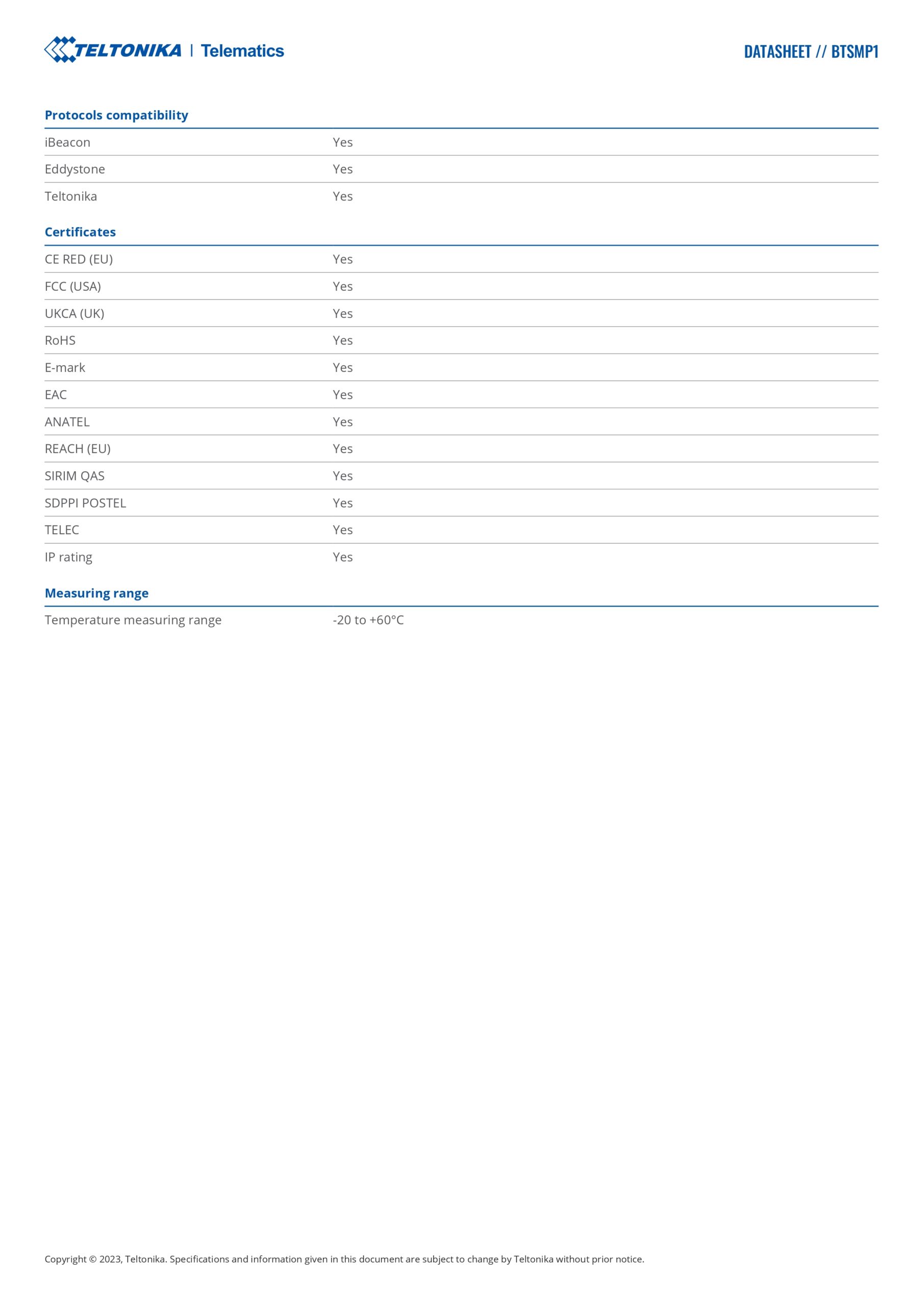 Teltonika | Teltonika Telematics EYE SENSOR - BTSMP1 - Bluetooth® sensor to monitor your assets | BTSMP14NE502 - Image 3