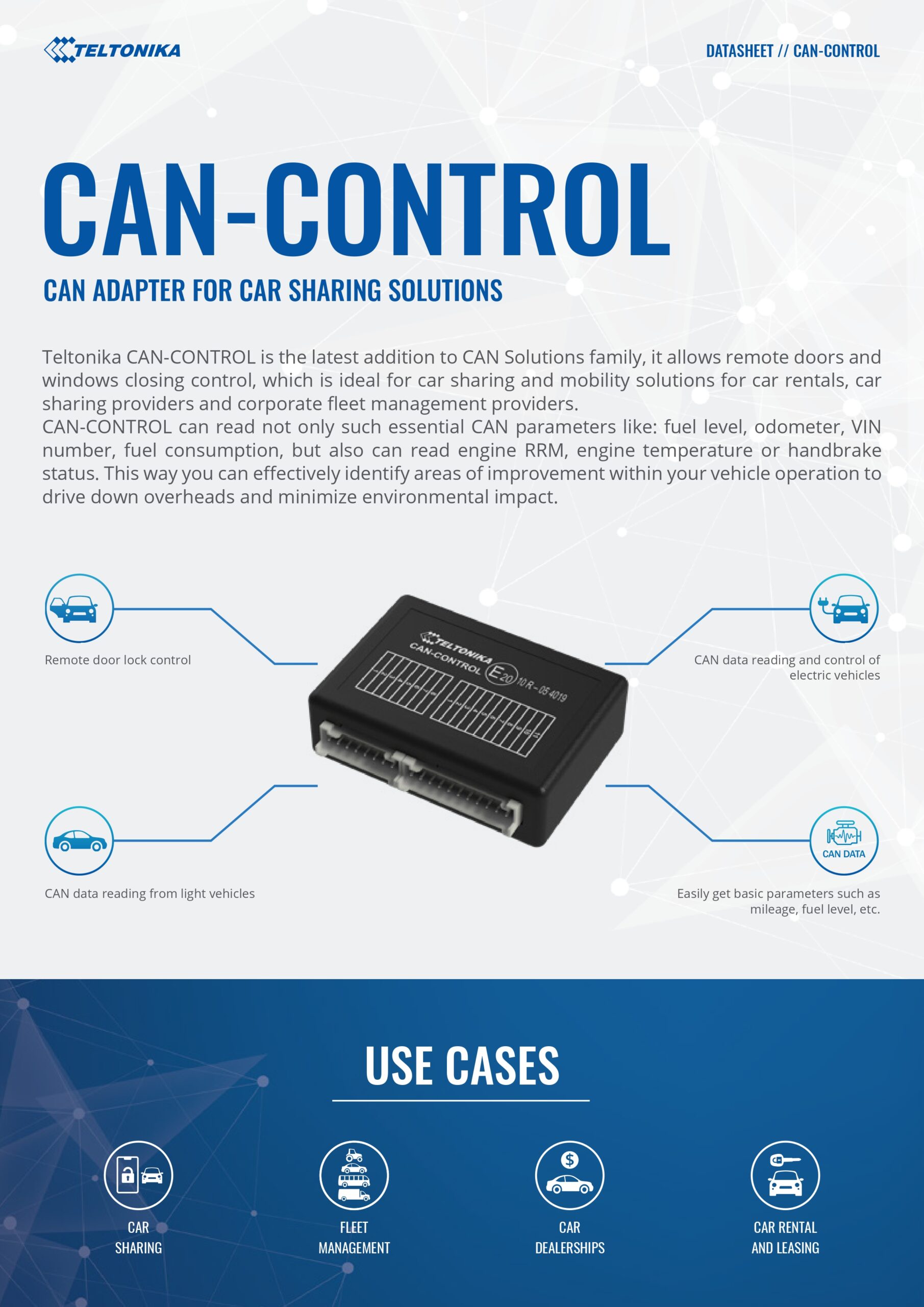 Teltonika | Teltonika CAN adapter for Car-sharing Solutions to Remotely Lock/Unlock a Vehicle and Control Its Windows + Immo | CAN-CONIMMO1 - Image 2