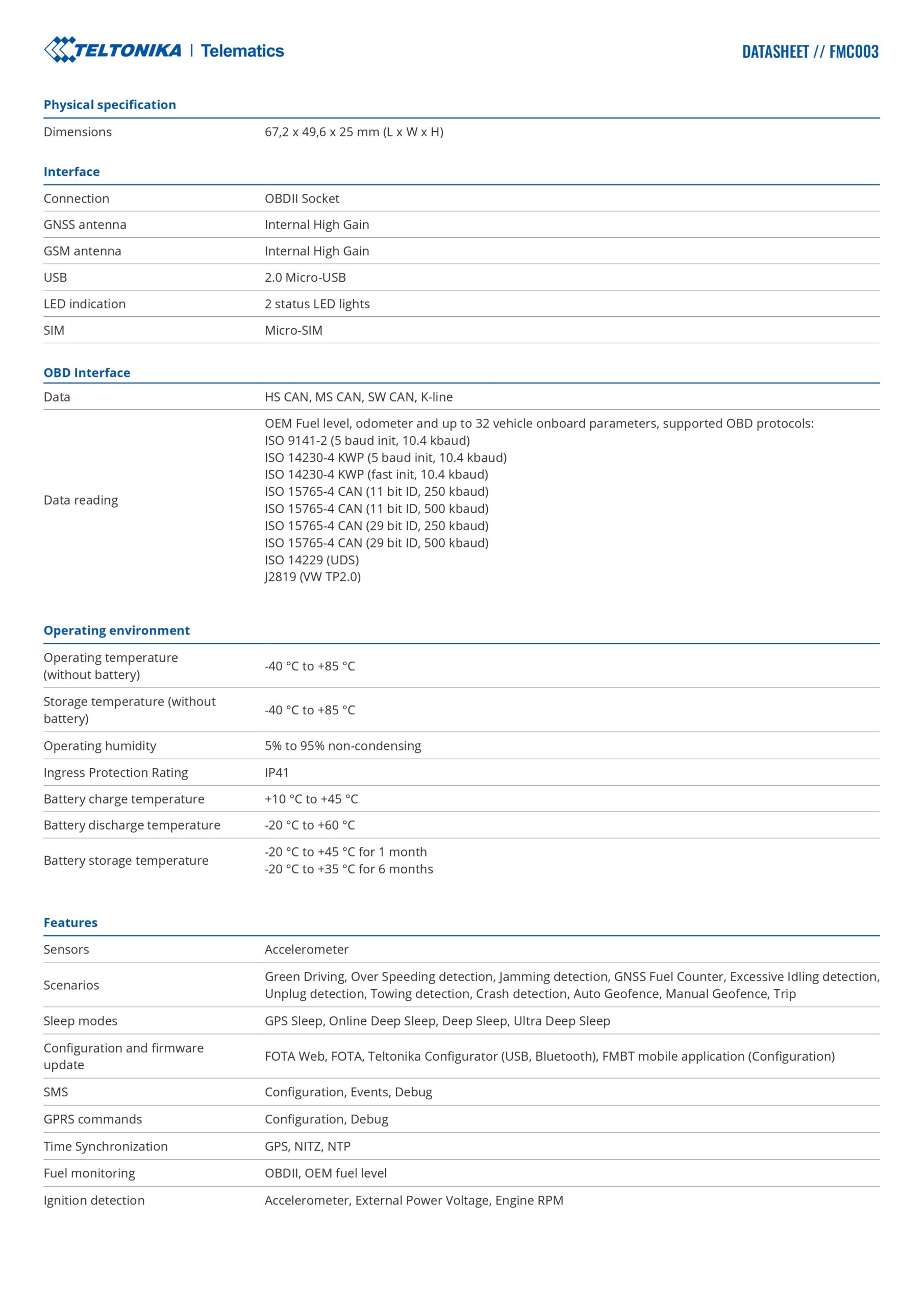 Teltonika | Teltonika FMC003 Advanced Plug and Track Real-Time Tracking Terminal with GNSS, GSM and Bluetooth Connectivity | FMC003WMNJ01 - Image 3