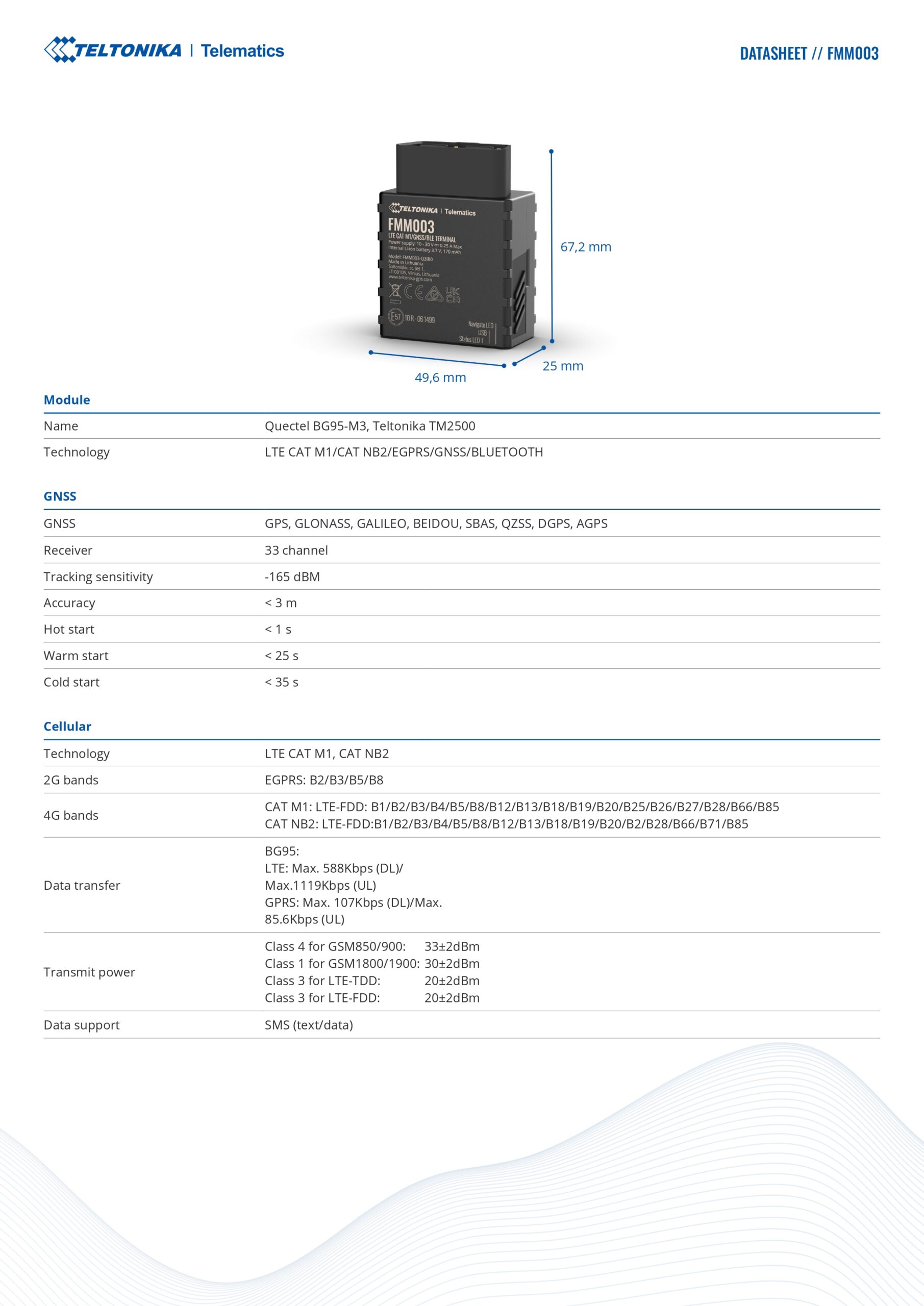 Teltonika | Teltonika FMM003 LTE CAT M1 Tracker with Advanced OBD OEM Data Reading for Global Coverage | FMM0037FAU01 - Image 2
