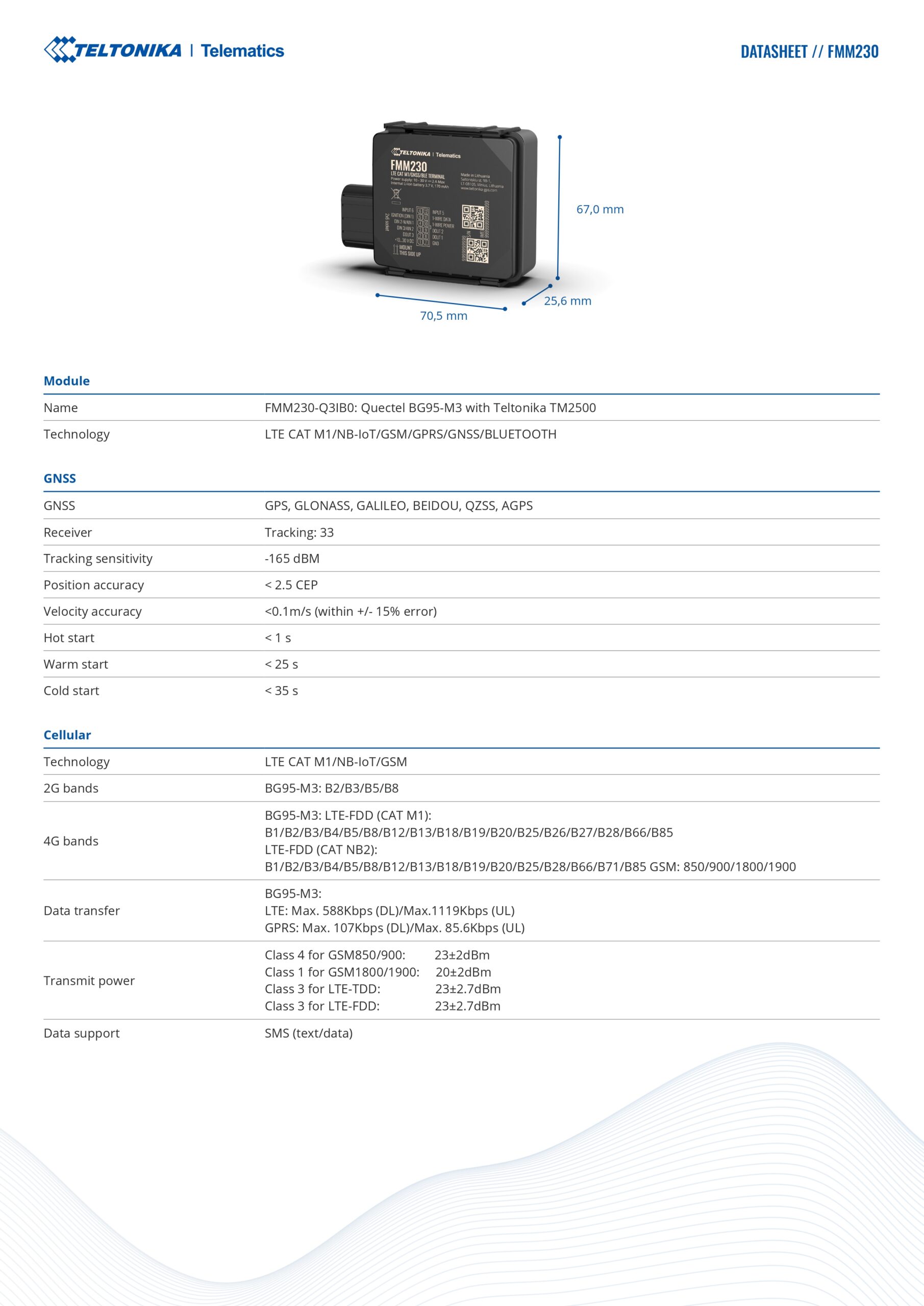 Teltonika | Teltonika FMM230 - Water-Resistant 4G LTE Cat M1 Tracker with Flexible Inputs Configuration, IP67, CAT M1 | FMM230LN2X01 - Image 2