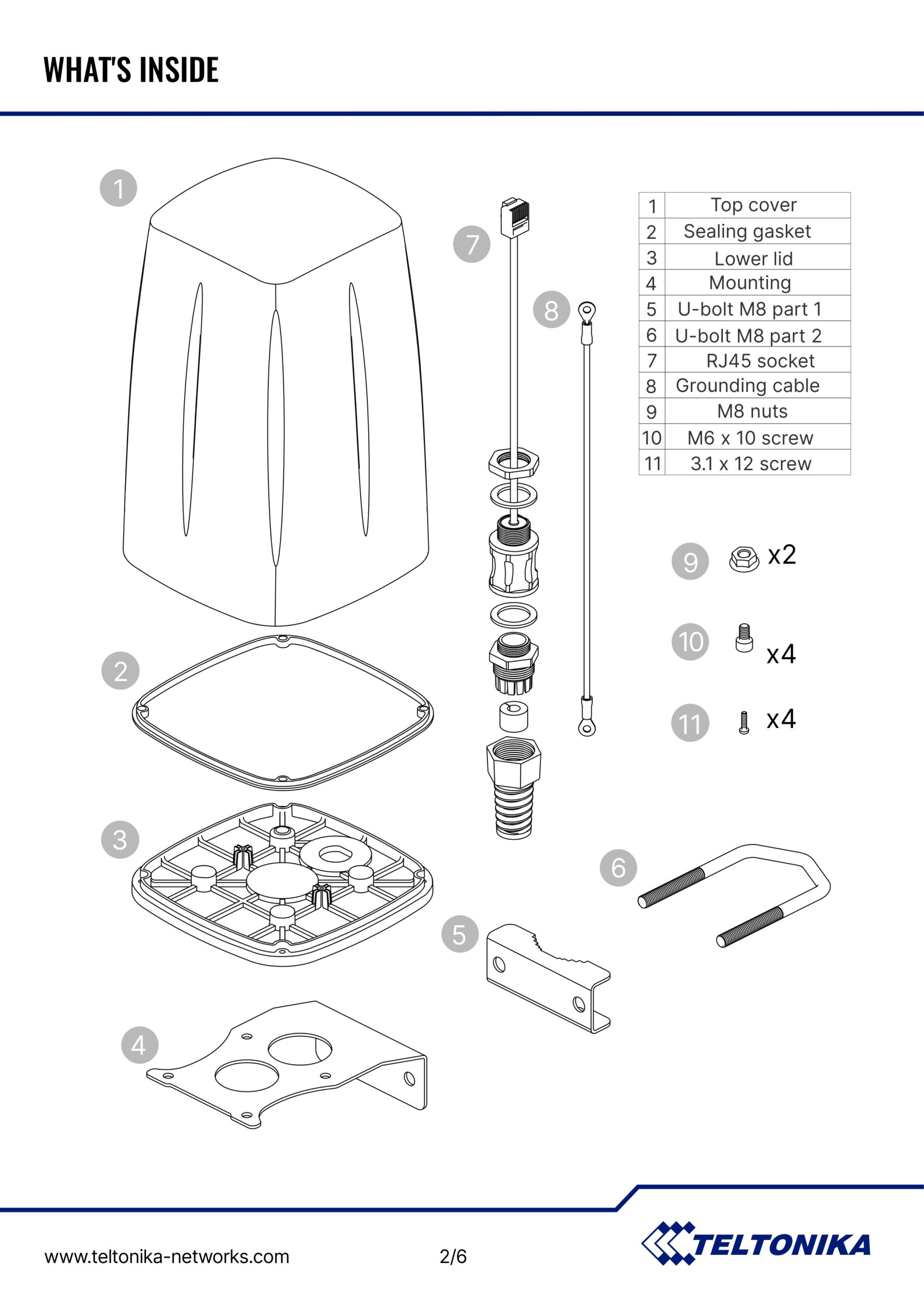 Teltonika | Teltonika OUTDOOR LTE/Wi-Fi/GPS/BLUETOOTH ANTENNA FOR RUTX11  RUTM11 routers | PR1IC970 - Image 4