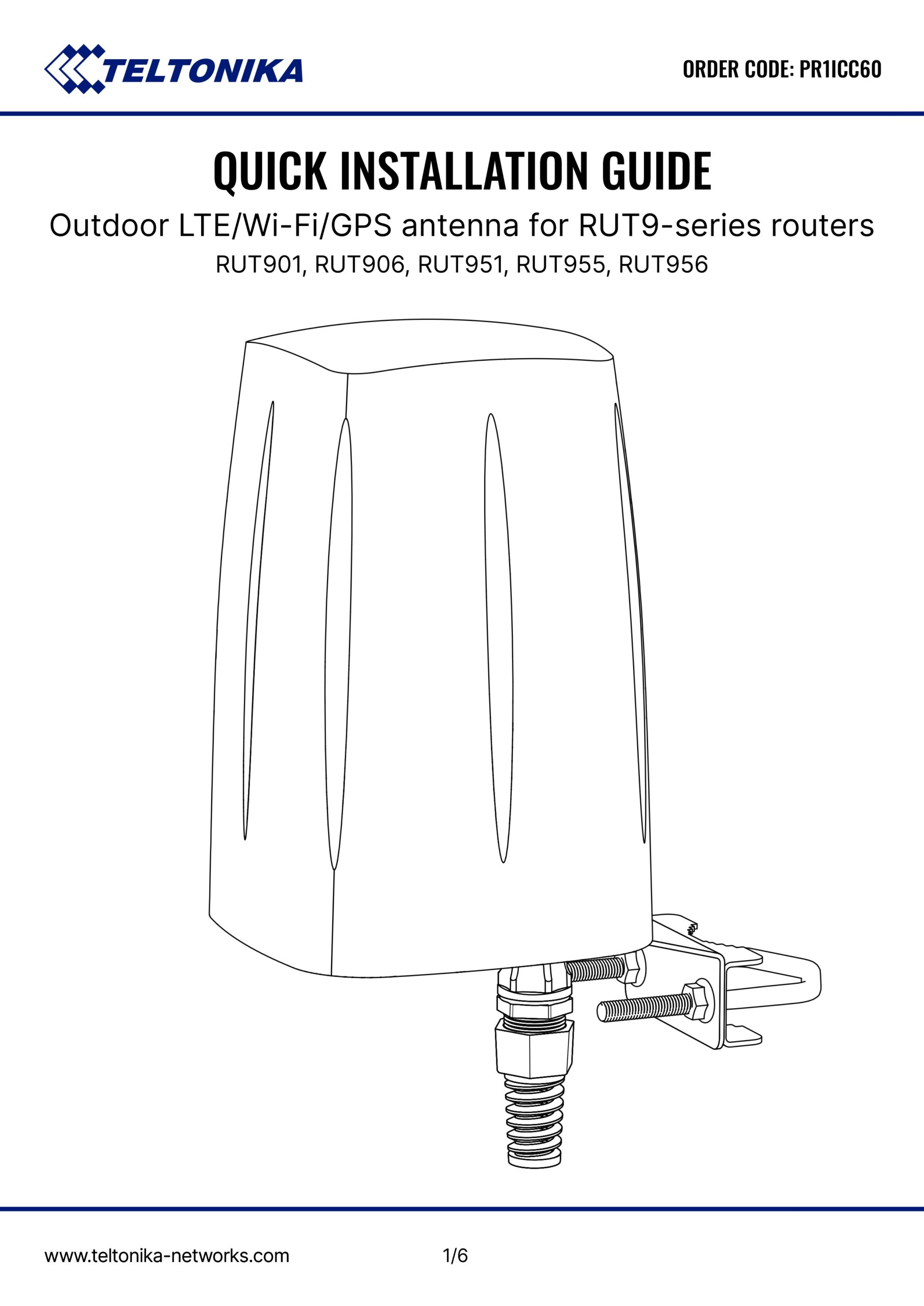 Teltonika | Teltonika OUTDOOR LTE/WI-FI/GPS ANTENNA FOR RUT9-SERIES ROUTERS - RUT901, RUT906, RUT951, RUT955, RUT956 | PR1ICC60 - Image 3