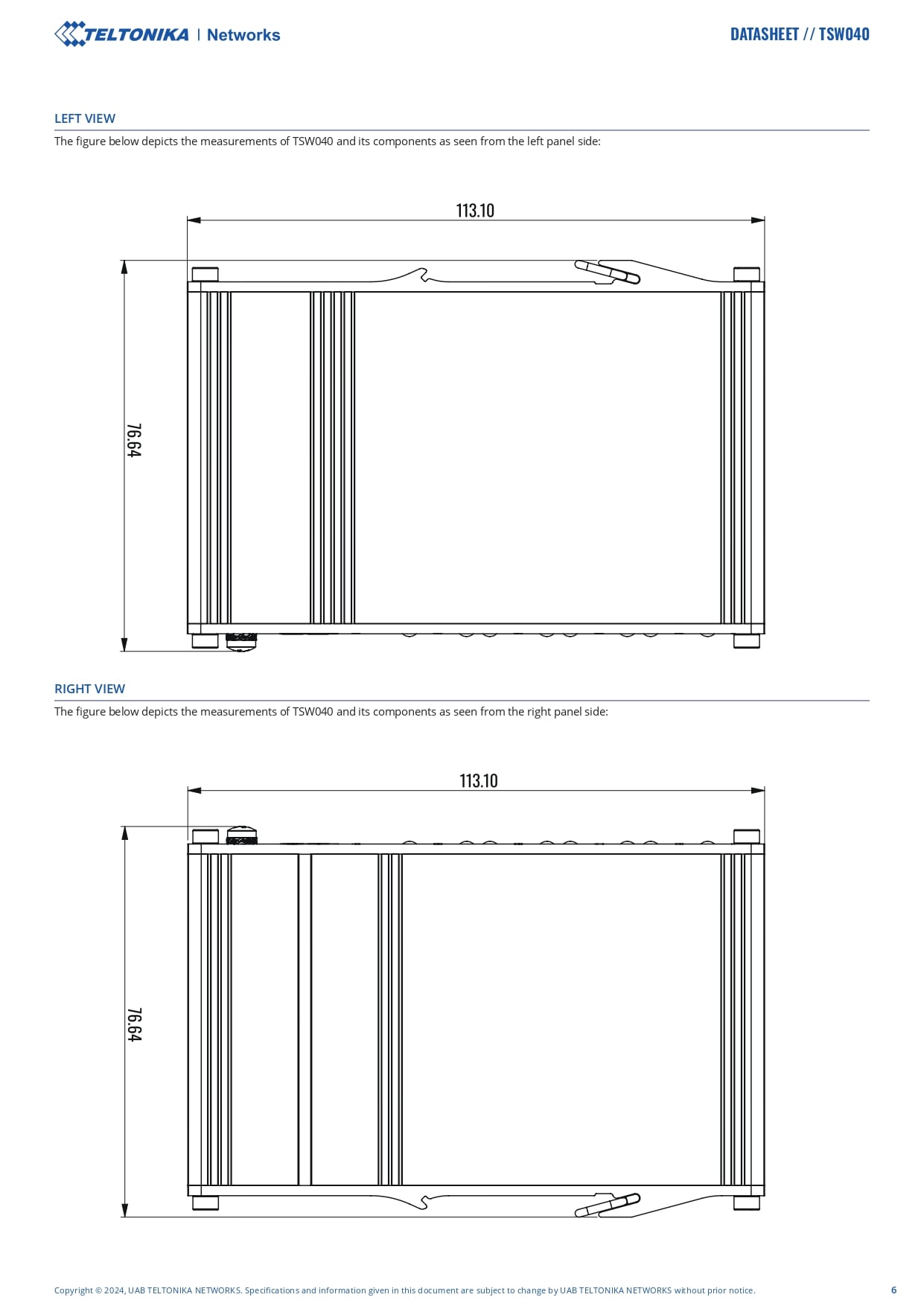 Teltonika | Teltonika TSW040 - 8-port PoE+ Switch (7-57 VDC, or 44-57 VDC for PoE-out) Integrated DIN Rail Bracket - 10/100 Mbps, supports auto MDI/MDIX crossover | TSW040000000 - Image 6