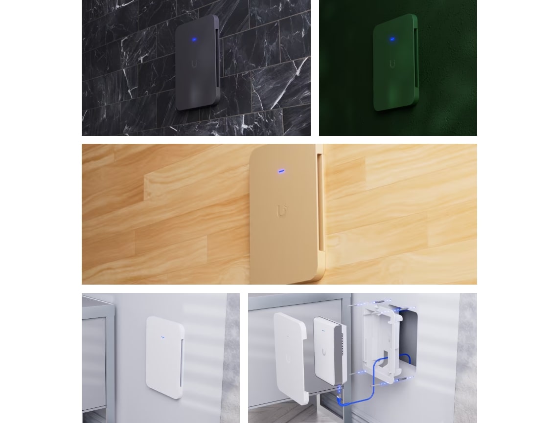 Ubiquiti | Ubiquiti U7 Pro Wall Paintable Flush Mounting Kit, Enables Near-invisible, Recessed Installation, | UACC-U7-Pro-Wall-FM - Image 1