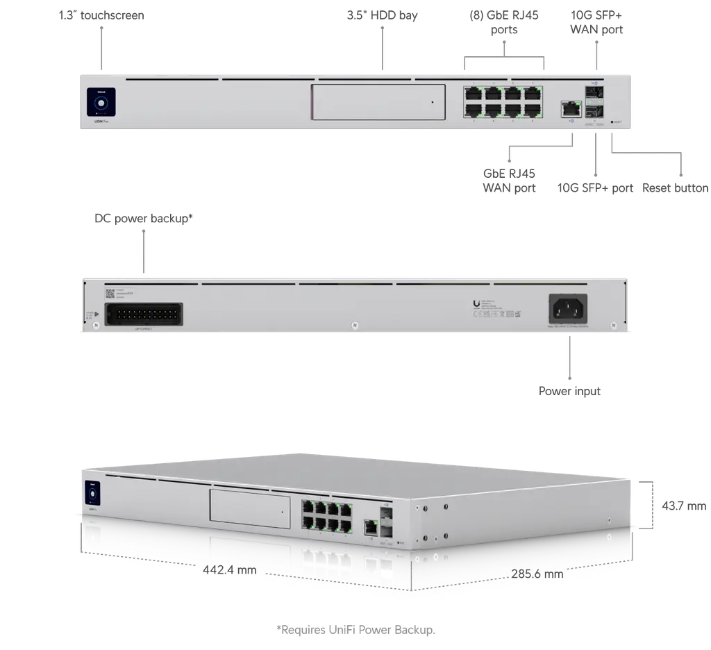 Ubiquiti | Ubiquiti UniFi Dream Machine Pro, Enterprise-grade, All-in-one Home/Office Network Solution,10 Gbps Performance, UniFi OS Console | UDM-Pro - Image 1