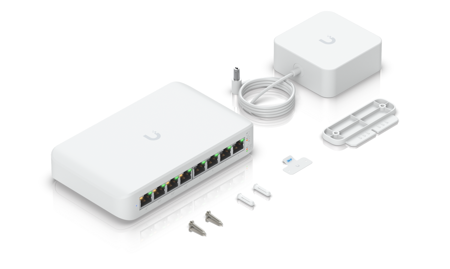 Ubiquiti | Ubiquiti UniFi Switch USW-Lite-8-POE, 4x PoE Output Ports, 52W PoE Supply, Fanless, Wall Mount Kit Included, | USW-Lite-8-POE - Image 2