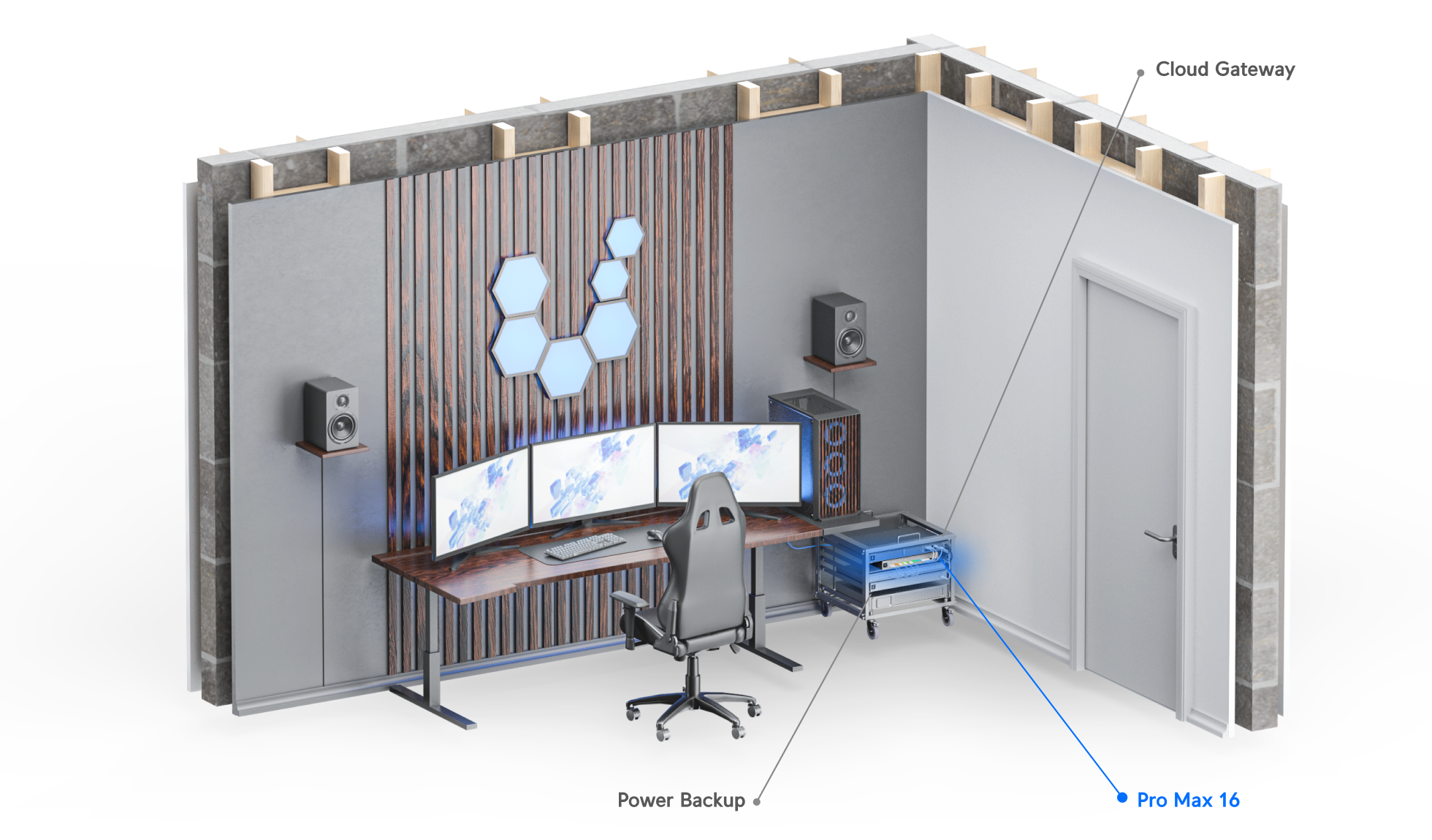 Ubiquiti | Ubiquiti UniFi Network,Pro Max 16 Switch,16-port, Layer 3 Etherlighting, 2.5 GbE, Power Supply 5V, 25W, Versatile Mounting Options. | USW-Pro-Max-16 - Image 3
