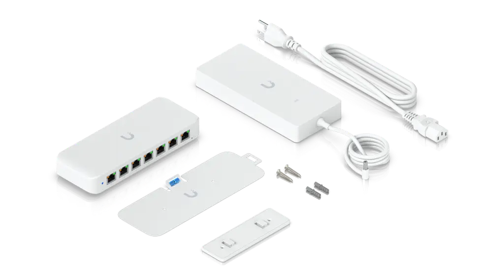 Ubiquiti | Ubiquiti Ultra 210W, Compact 8-port Layer 2 GbE PoE Switch Versatile Mounting Option,7 GbE PoE+ Output 1 GbE port, Includes PSU, | USW-Ultra-210W - Image 1