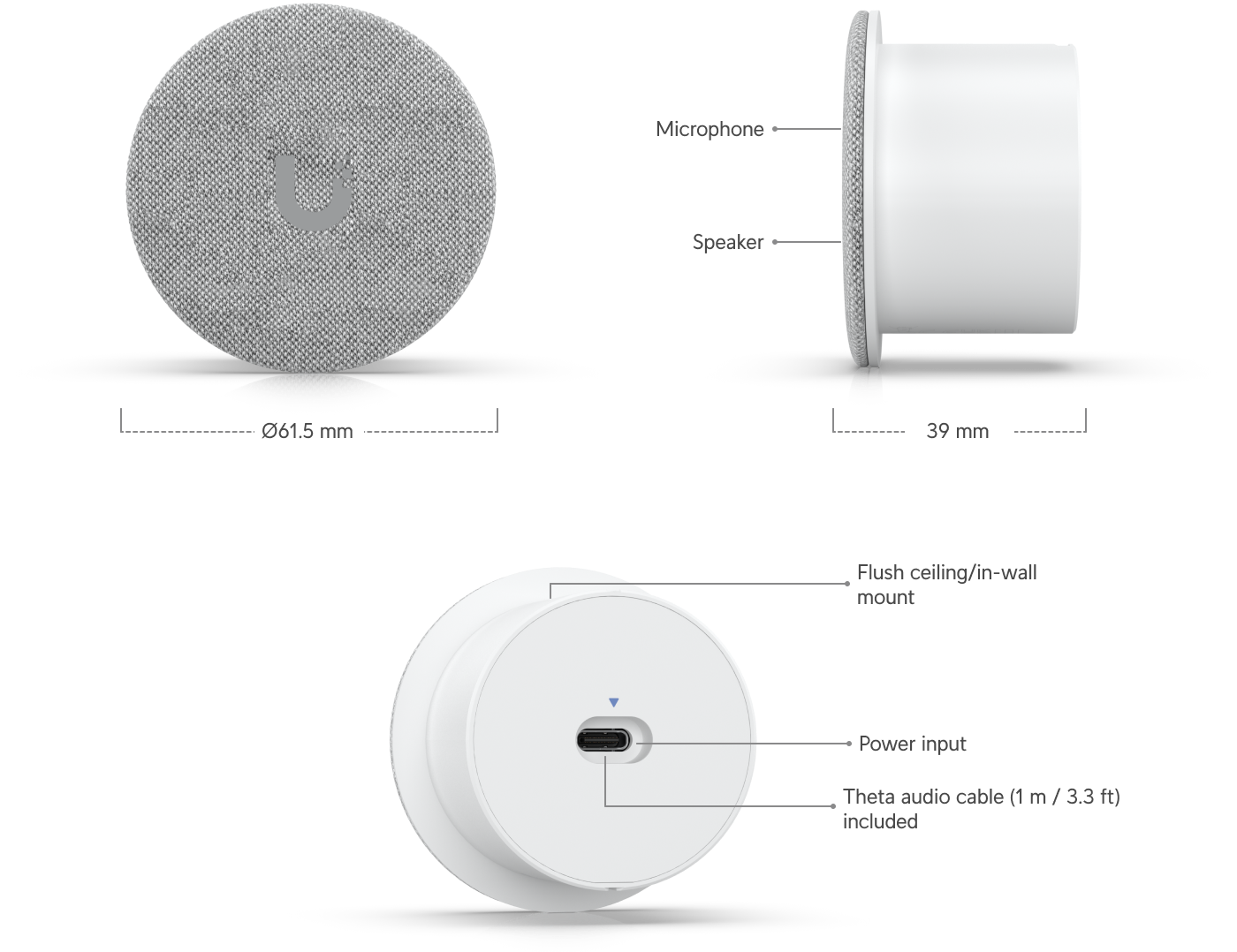 Ubiquiti | Ubiquiti Camera AI Theta Audio Module, 2-Way Audio, In-Wall Mount Included, 1m Cable | UVC-AI-Theta-Audio - Image 2