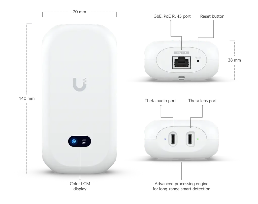 Ubiquiti | Ubiquiti AI Theta 4K (8MP) Resolution, Ultra-wide 360° View, Designed to Discreetly Provide a Panoramic View of Large, Busy Spaces | UVC-AI-Theta-Pro - Image 1