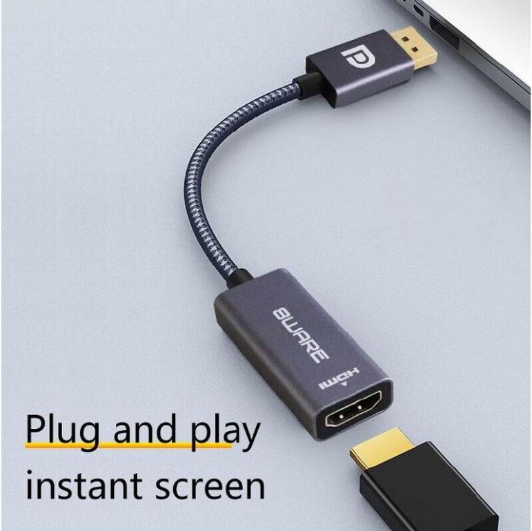 8ware | 8ware DisplayPort DP to HDMI Adapter Converter Cable 15cm - Male to Female 1080P Gold-Plated for PC/Laptop to HDTVs Projectors Displays Retail Pack | 8W-DPHDMIF - Image 3