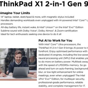 21HRS9DS00 | LENOVO ThinkPad X1 Yoga 14" WUXGA TOUCH IR Intel i7-1355U 16GB DDR5 256GB SSD WIN 11 PRO Intel Iris Xe GPU Fingerprint Thunderbolt 3yr PREM 1.3kg