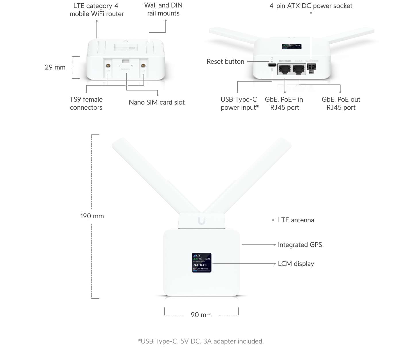 Ubiquiti | Ubiquiti Mobile Router, Managed Mobile WiFi Router Brings Plug-and-play Connectivity To Any Environment, Integrated GPS | UMR - Image 2