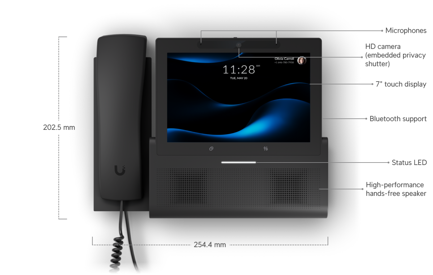 Ubiquiti | Ubiquiti G3 Touch Wall, Next-generation Wall-mount Smartphone For UniFi Talk,Featuring a 7