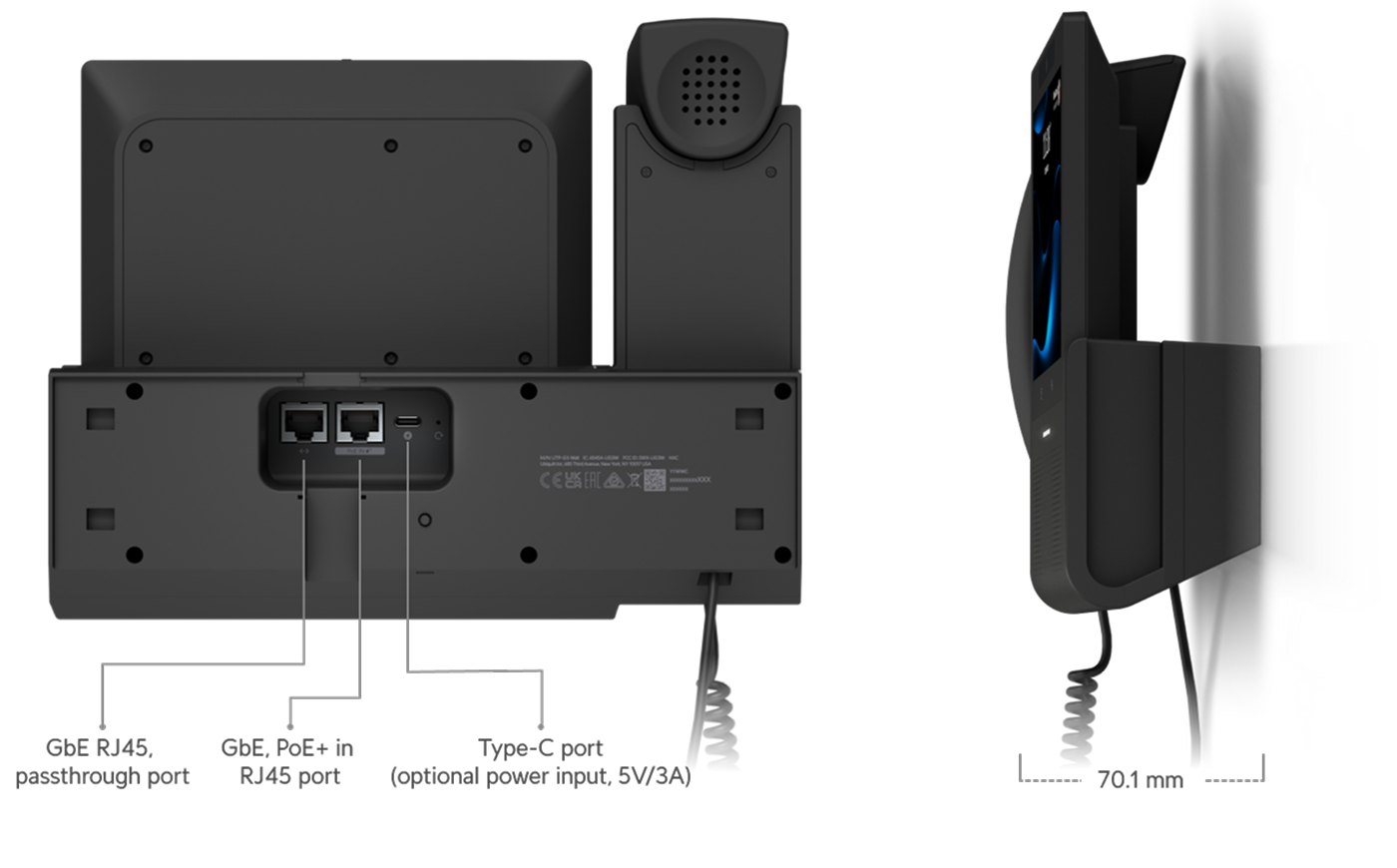 Ubiquiti | Ubiquiti G3 Touch Wall, Next-generation Wall-mount Smartphone For UniFi Talk,Featuring a 7