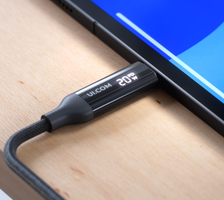 Ubiquiti | Ubiquiti USB-C Cable with Charge Display,Length 0.3M, Black, Braided Power  Data Cable With A Double-sided Charge Display,100W Max Power Outpu | UACC-Cable-USB-100W-0.3M-BK - Image 4