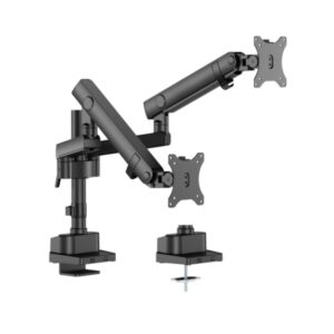 Brateck-LDT84-C024P-B-Brateck LDT84-C024P-B Dual Screen Pole-Mounted Heavy-Duty Mechanical Spring Monitor Arm Black